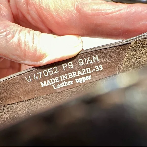 Rockport Women’s Dressy Slip-on Flats, dark Brown, Leather, Made Brazil, sz 9.5M - Picture 3 of 8